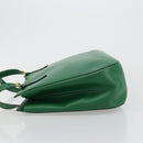 CELINE Shoulder Bag Leather Green Gold Auth 81640-4