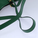 CELINE Shoulder Bag Leather Green Auth 81640-7