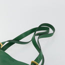 CELINE Shoulder Bag Leather Green Gold Auth 81640-8