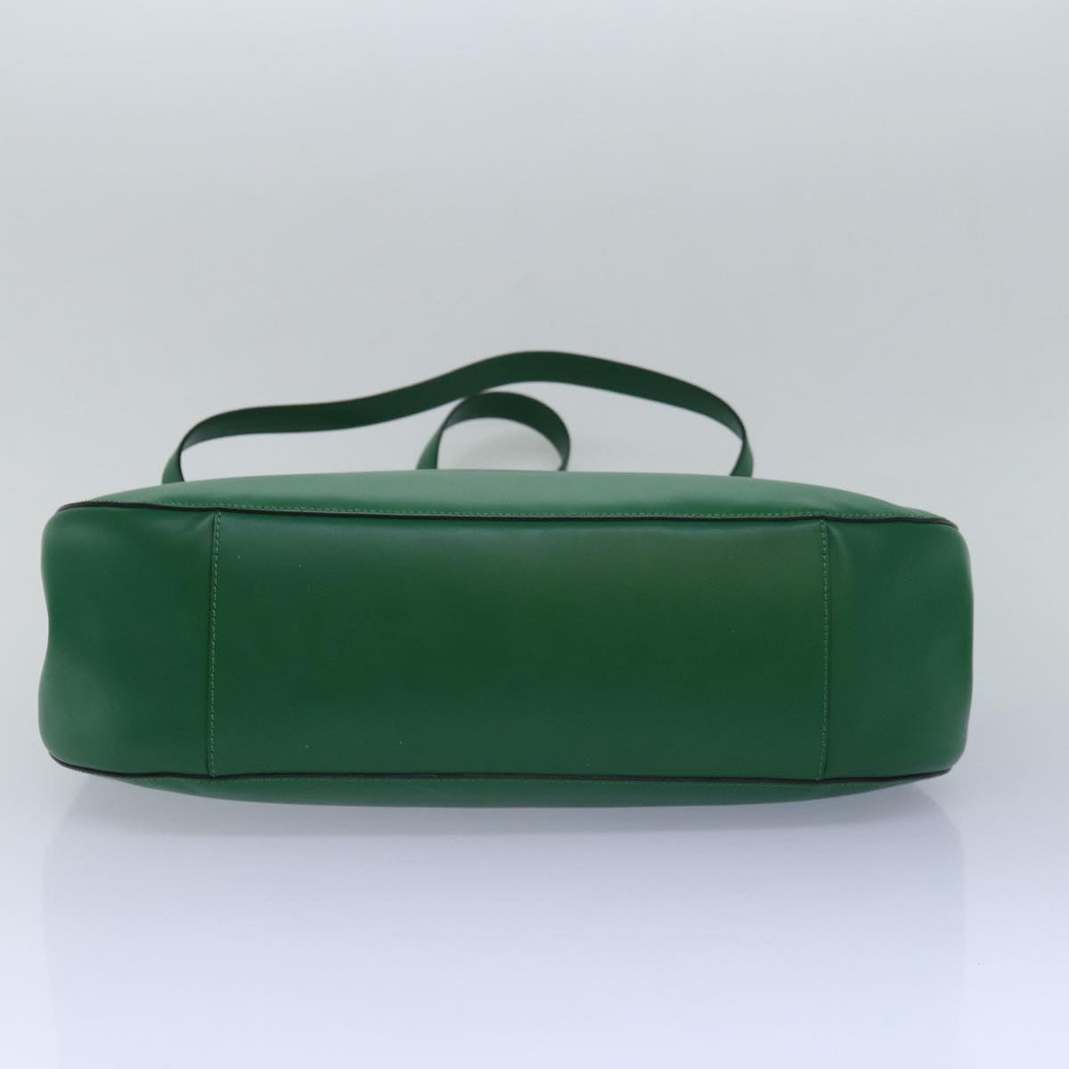 CELINE Shoulder Bag Leather Green Auth 81640