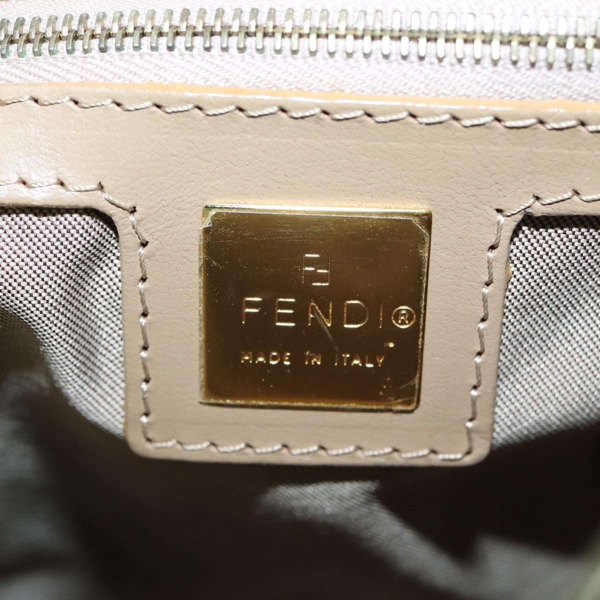 FENDI Zucchino Canvas Mamma Baguette Hand Bag Light Blue 26795 Auth 81643