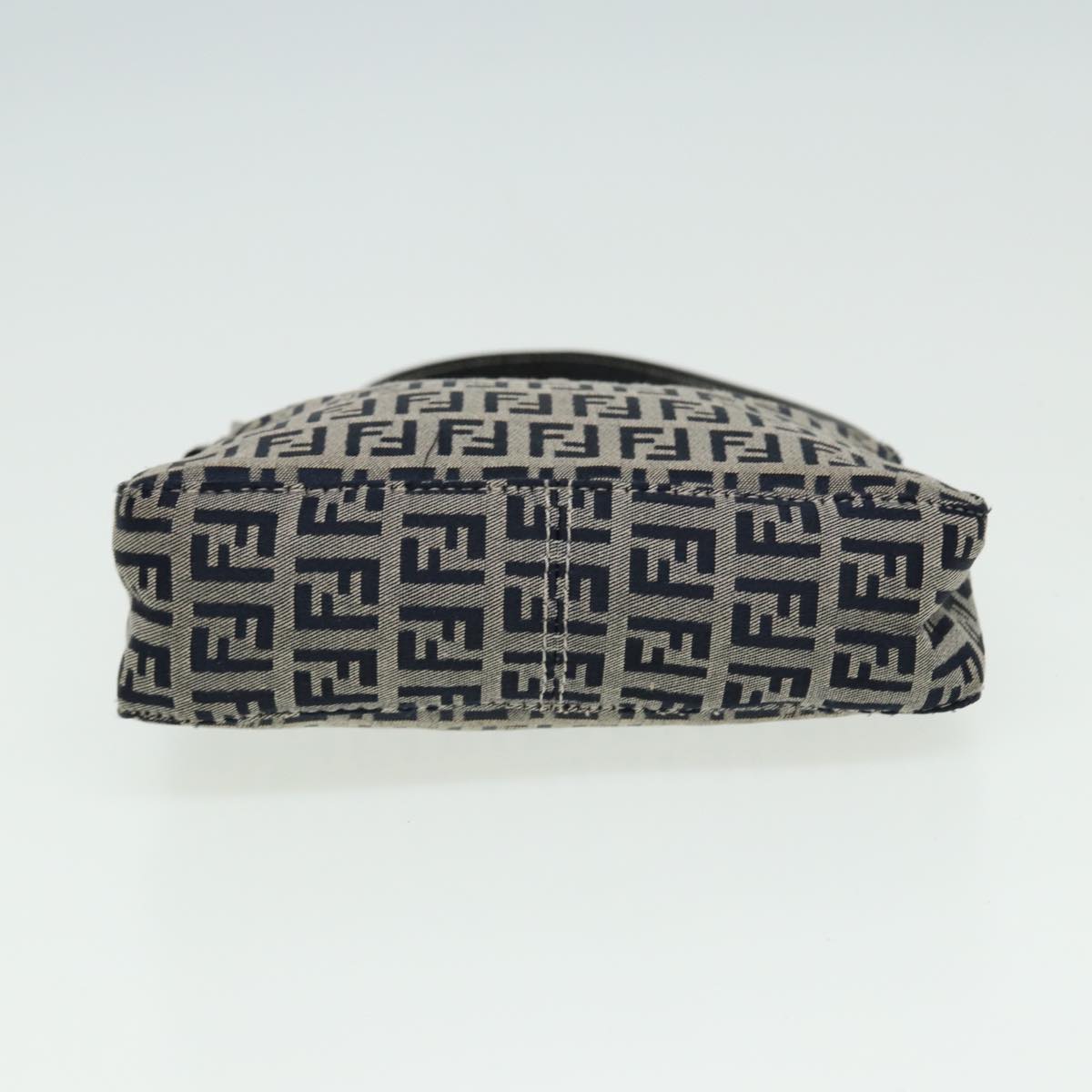 FENDI Zucchino Canvas Mamma Baguette Hand Bag Navy Auth 81644