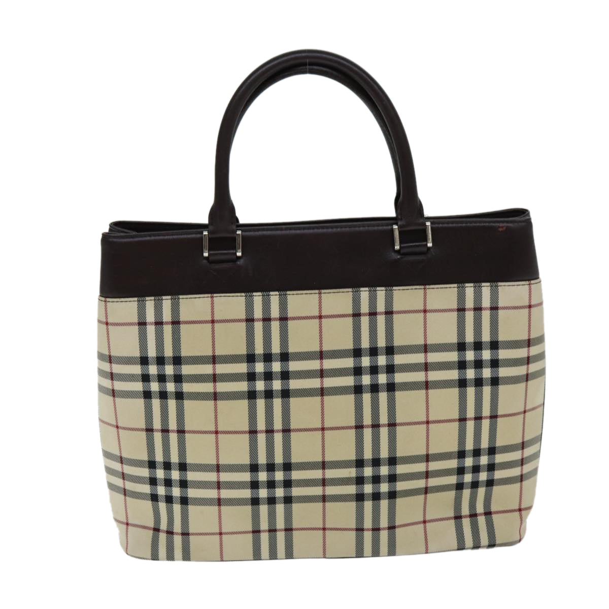 BURBERRY Nova Check Hand Bag Canvas Beige Auth 81654 - 0