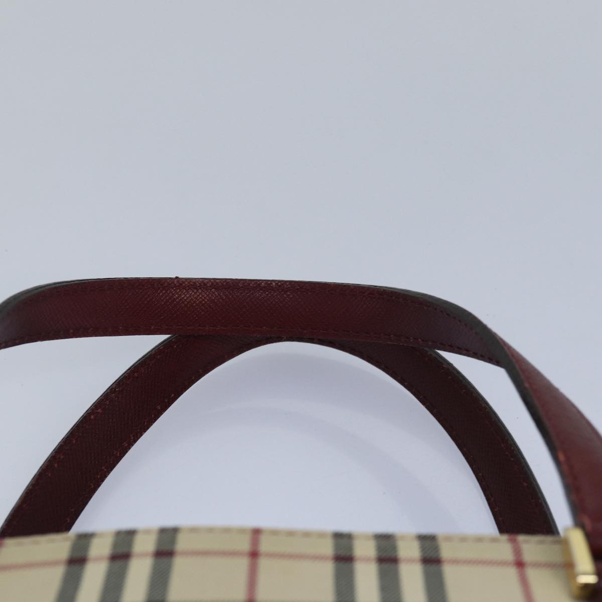 BURBERRY Nova Check Hand Bag Canvas Beige Auth 81669