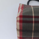 BURBERRY Nova Check Hand Bag Canvas Red Auth 81671-14