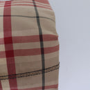 BURBERRY Nova Check Hand Bag Canvas Red Auth 81671-15