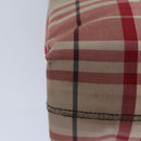 BURBERRY Nova Check Hand Bag Canvas Red Auth 81671-9