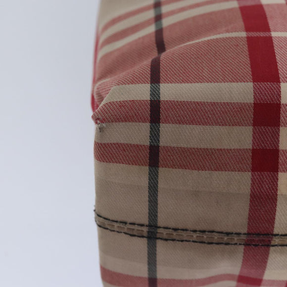 BURBERRY Nova Check Handtasche Canvas Rot Auth 81671