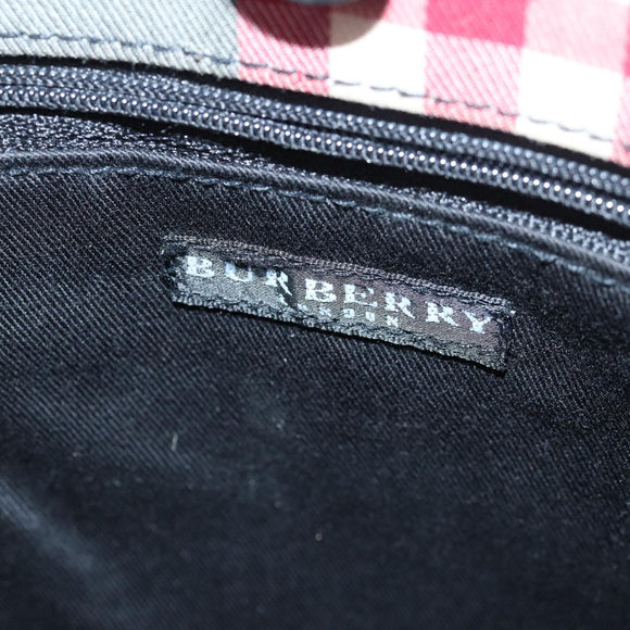 BURBERRY Nova Check Handtasche Canvas Rot Auth 81671