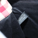 BURBERRY Nova Check Hand Bag Canvas Red Auth 81671-17