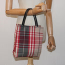 BURBERRY Nova Check Hand Bag Canvas Red Auth 81671-20