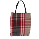 BURBERRY Nova Check Handtasche Canvas Rot Auth 81671-13