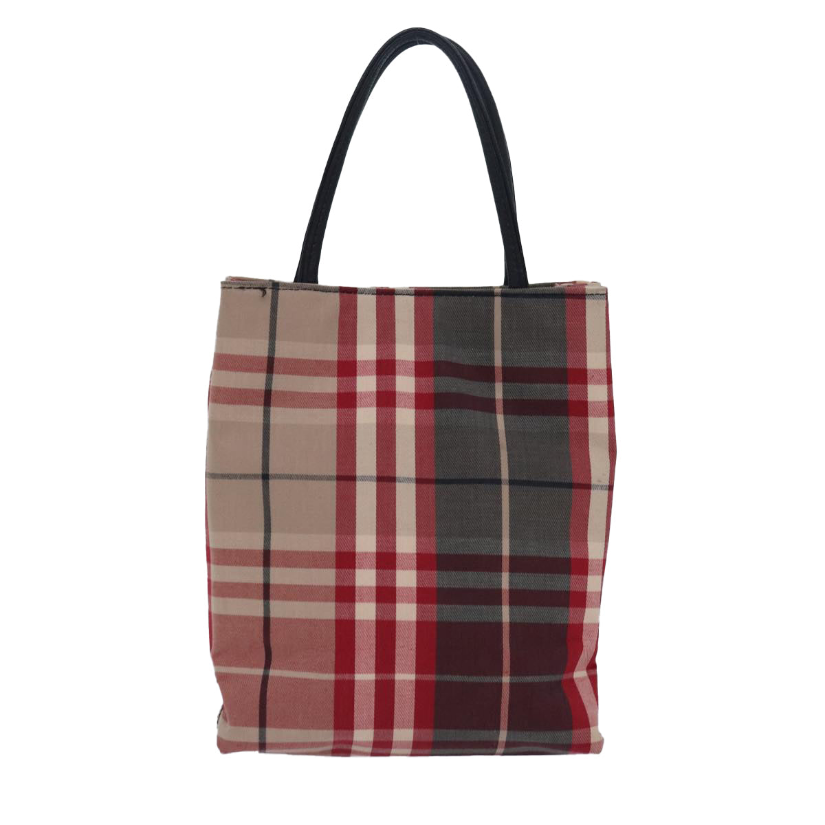 BURBERRY Nova Check Hand Bag Canvas Red Auth 81671 - 0