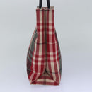 BURBERRY Nova Check Handtasche Canvas Rot Auth 81671-3