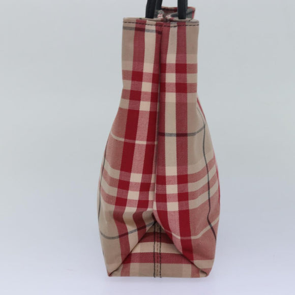 BURBERRY Nova Check Handtasche Canvas Rot Auth 81671
