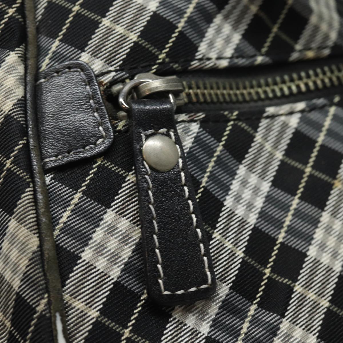 BURBERRY Nova Check Blue Label Shoulder Bag Canvas Black Auth 81677