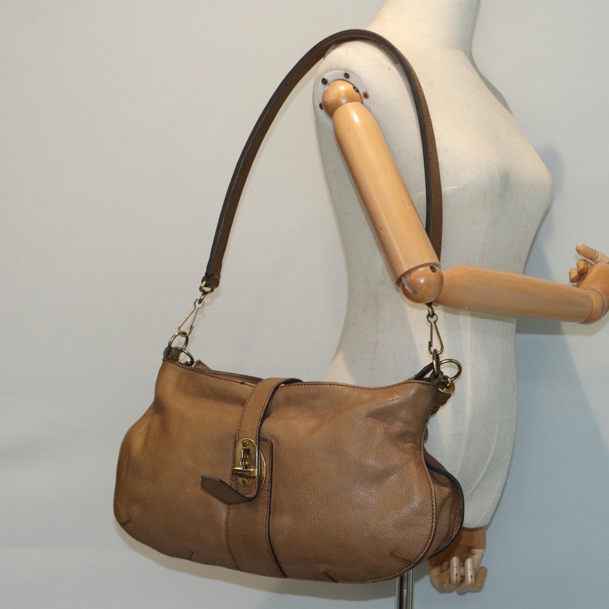 BURBERRY Shoulder Bag Leather 2way Brown Auth 81678