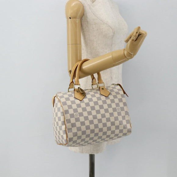 LOUIS VUITTON Damier Azur Speedy 25 Hand Bag N41534 LV Auth 81705