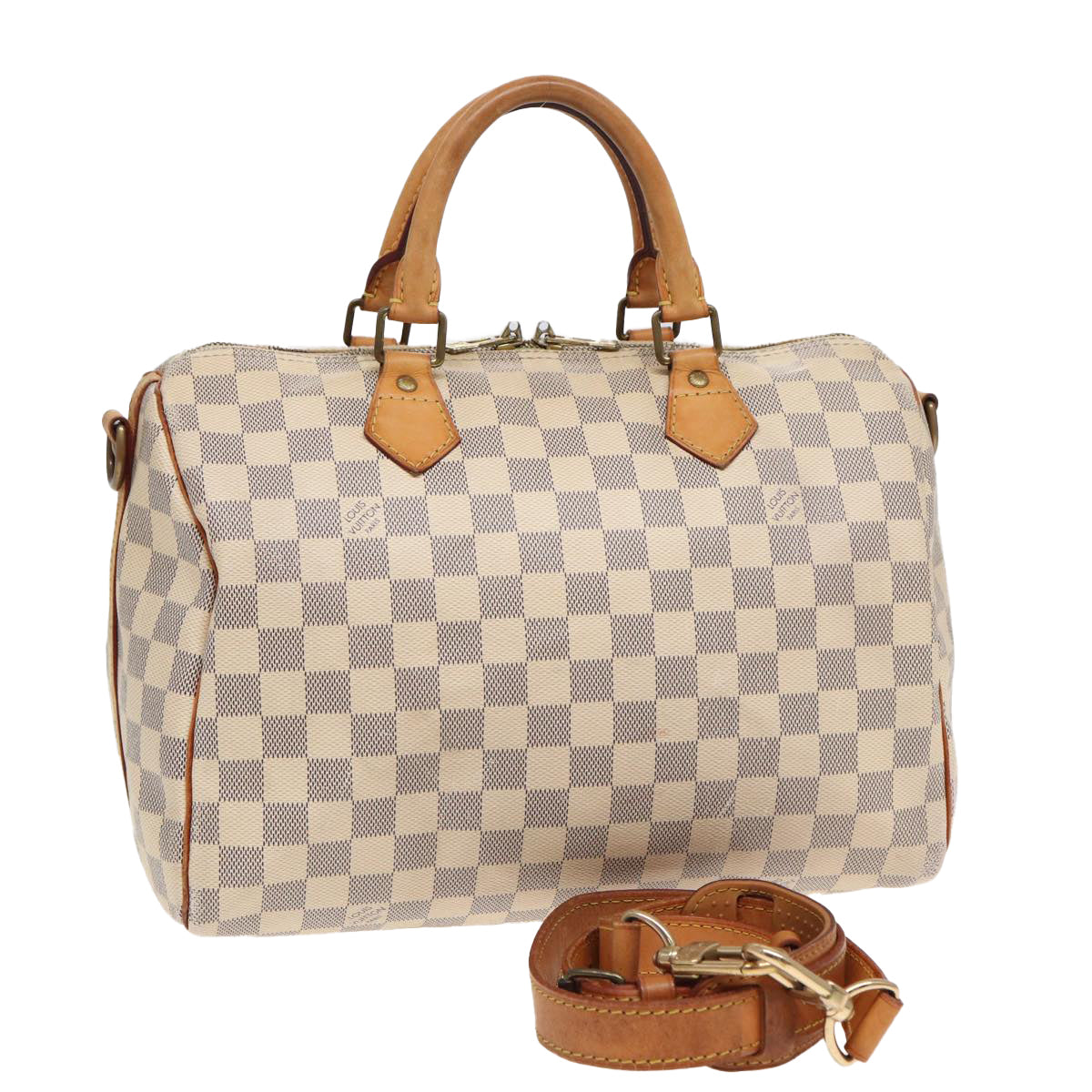 LOUIS VUITTON Damier Azur Speedy Bandouliere 30 Hand Bag 2way N41052 Auth 81706