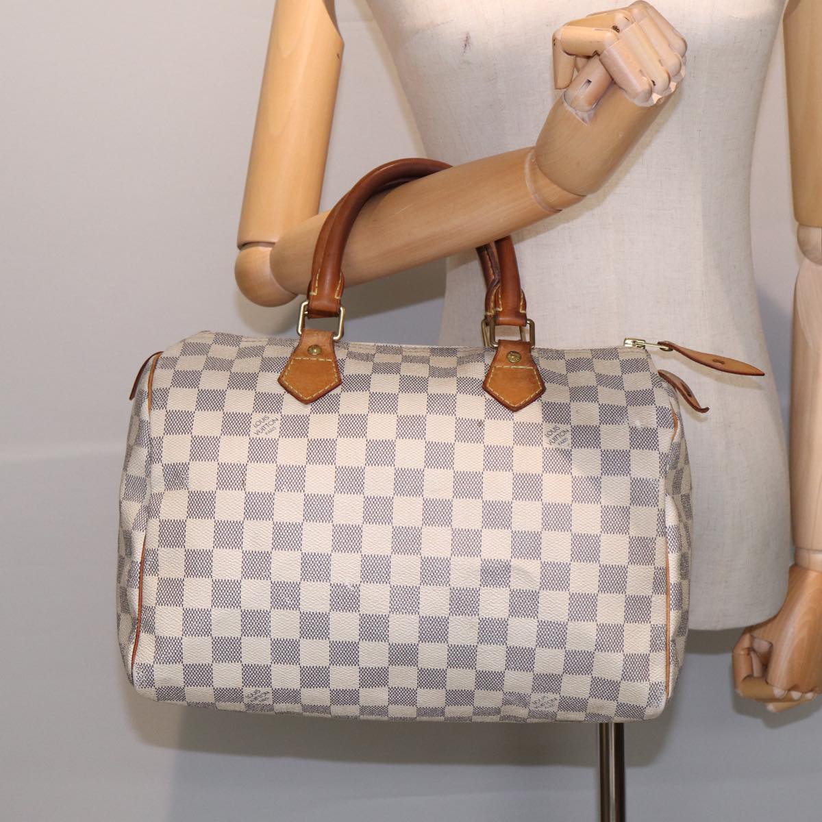 LOUIS VUITTON Damier Azur Speedy 30 Hand Bag N41533 LV Auth 81707