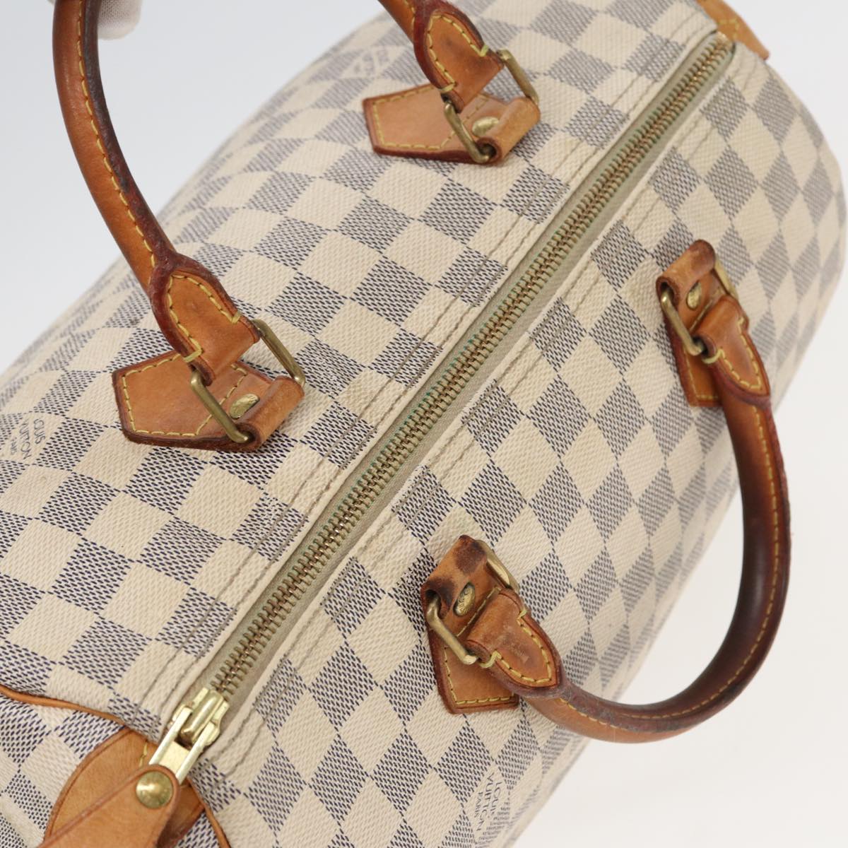 LOUIS VUITTON Damier Azur Speedy 30 Hand Bag N41533 LV Auth 81707