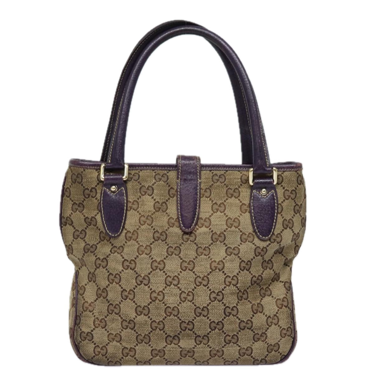 GUCCI New Jackie GG Canvas Hand Bag Beige 145817 Auth 81780