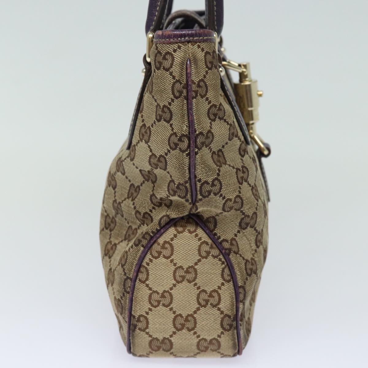 GUCCI New Jackie GG Canvas Hand Bag Beige 145817 Auth 81780