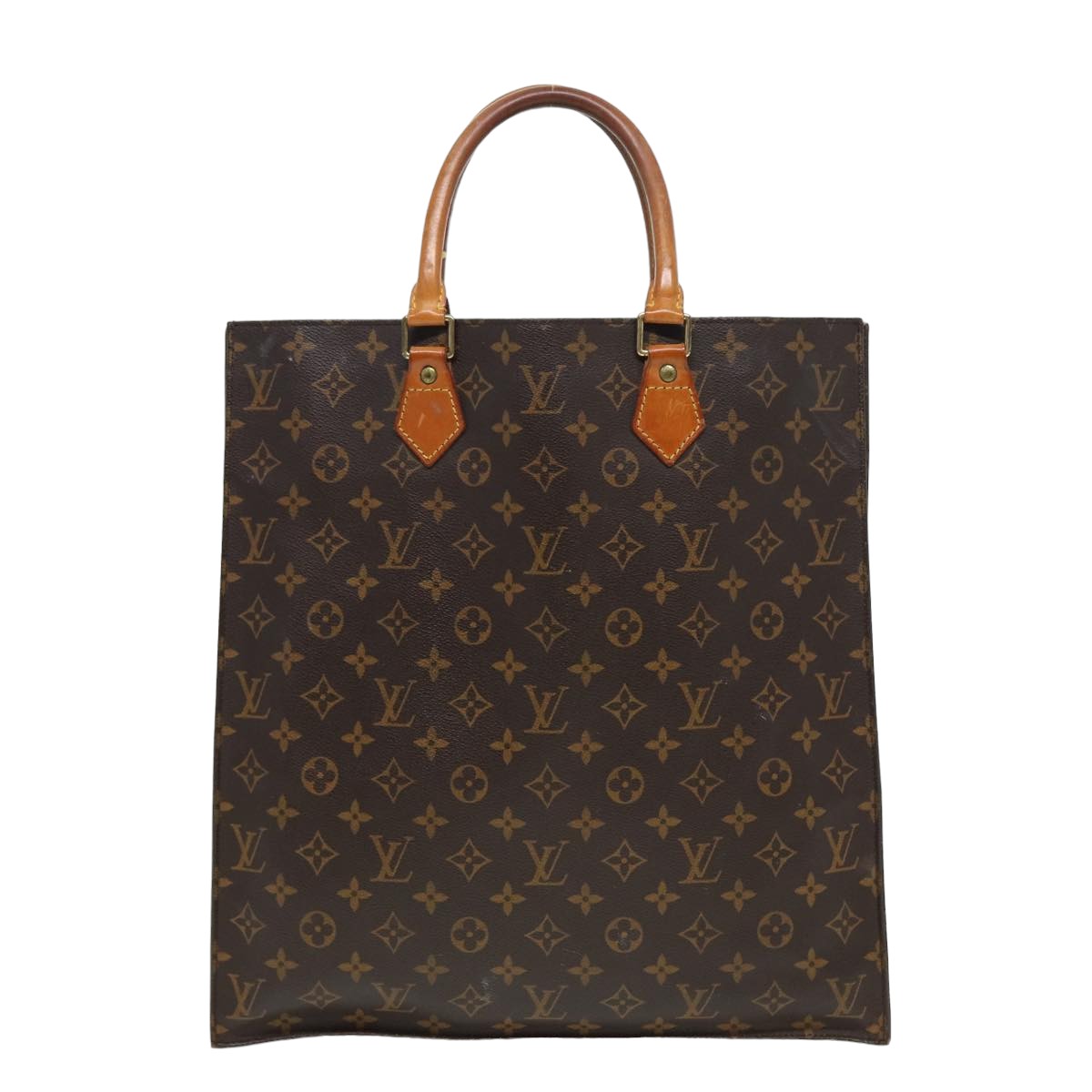 LOUIS VUITTON Monogram Sac Plat Hand Bag M51140 LV Auth 81797