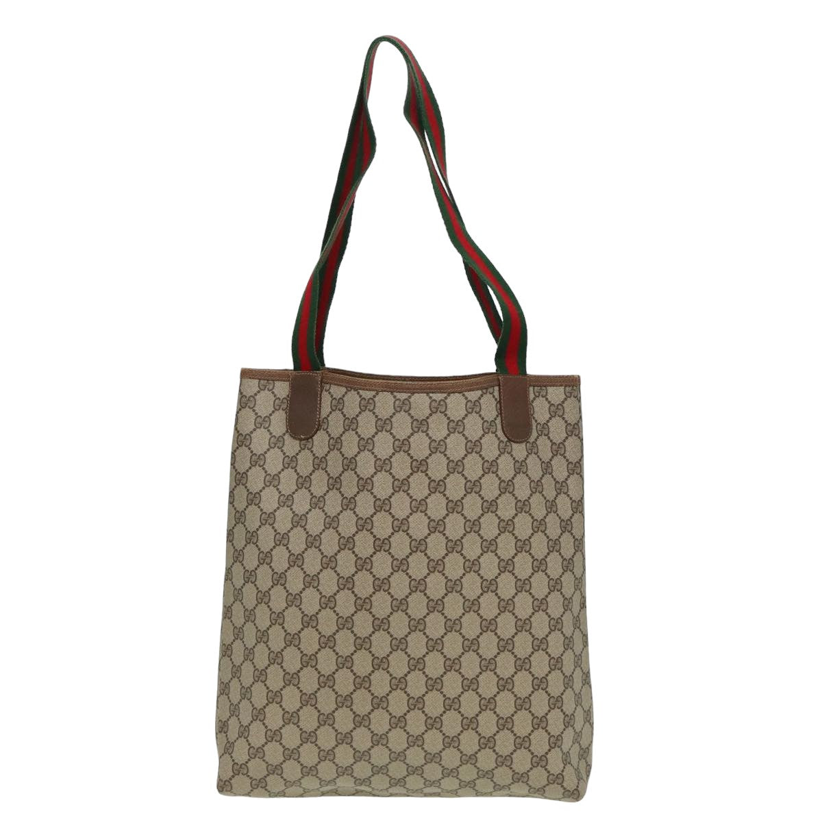 GUCCI GG Supreme Web Sherry Line Tote Bag Beige 40 02 003 Auth 81810