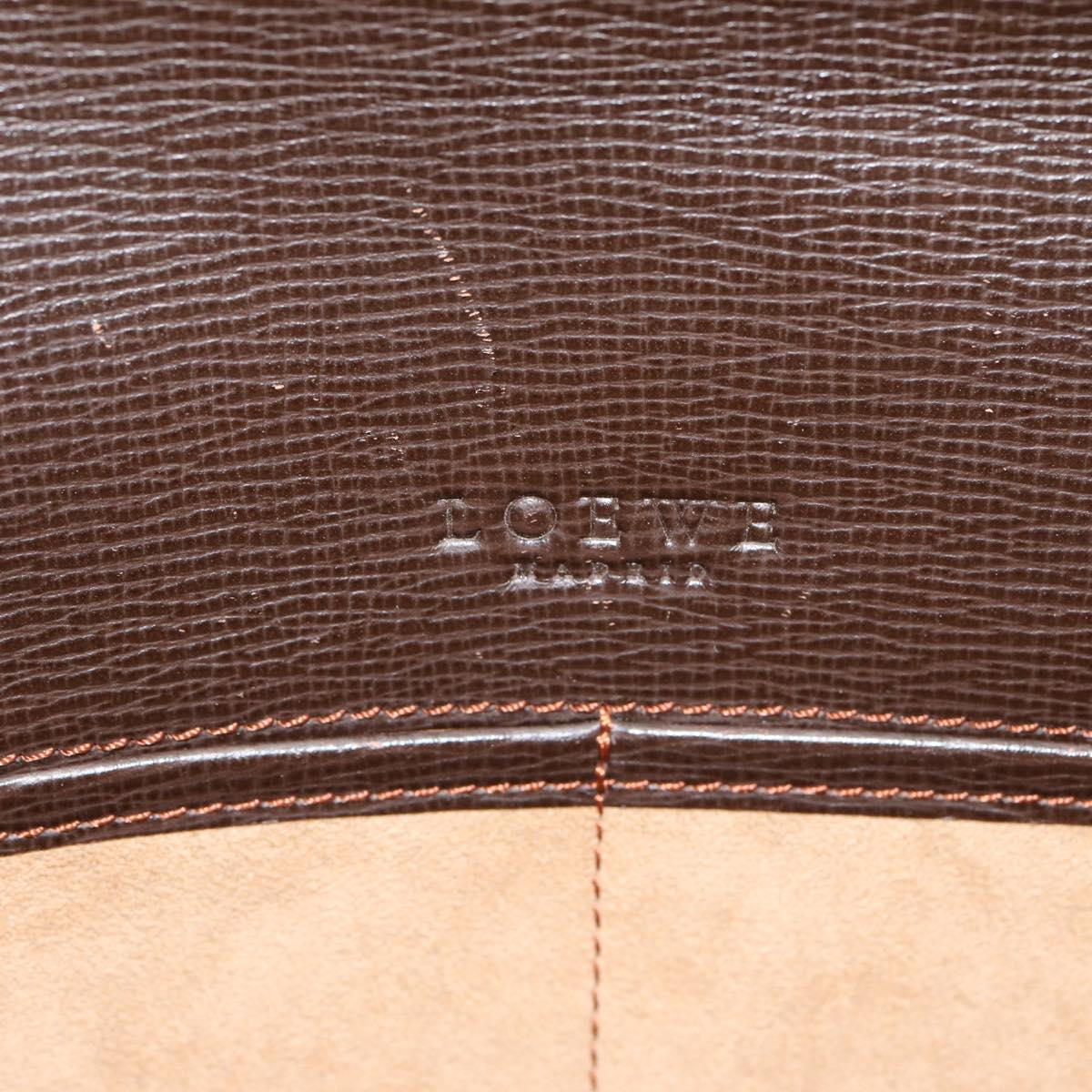 LOEWE Anagram Business Bag Leather Brown Auth 81819