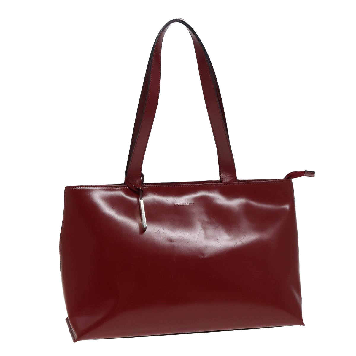 BURBERRY Tote Bag Enamel Red Auth 81822