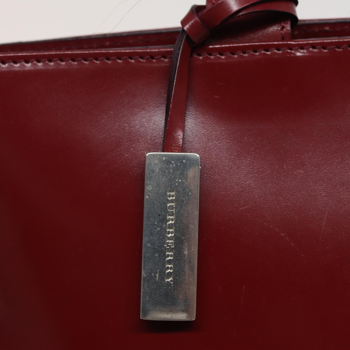 BURBERRY Tote Bag Enamel Red Auth 81822