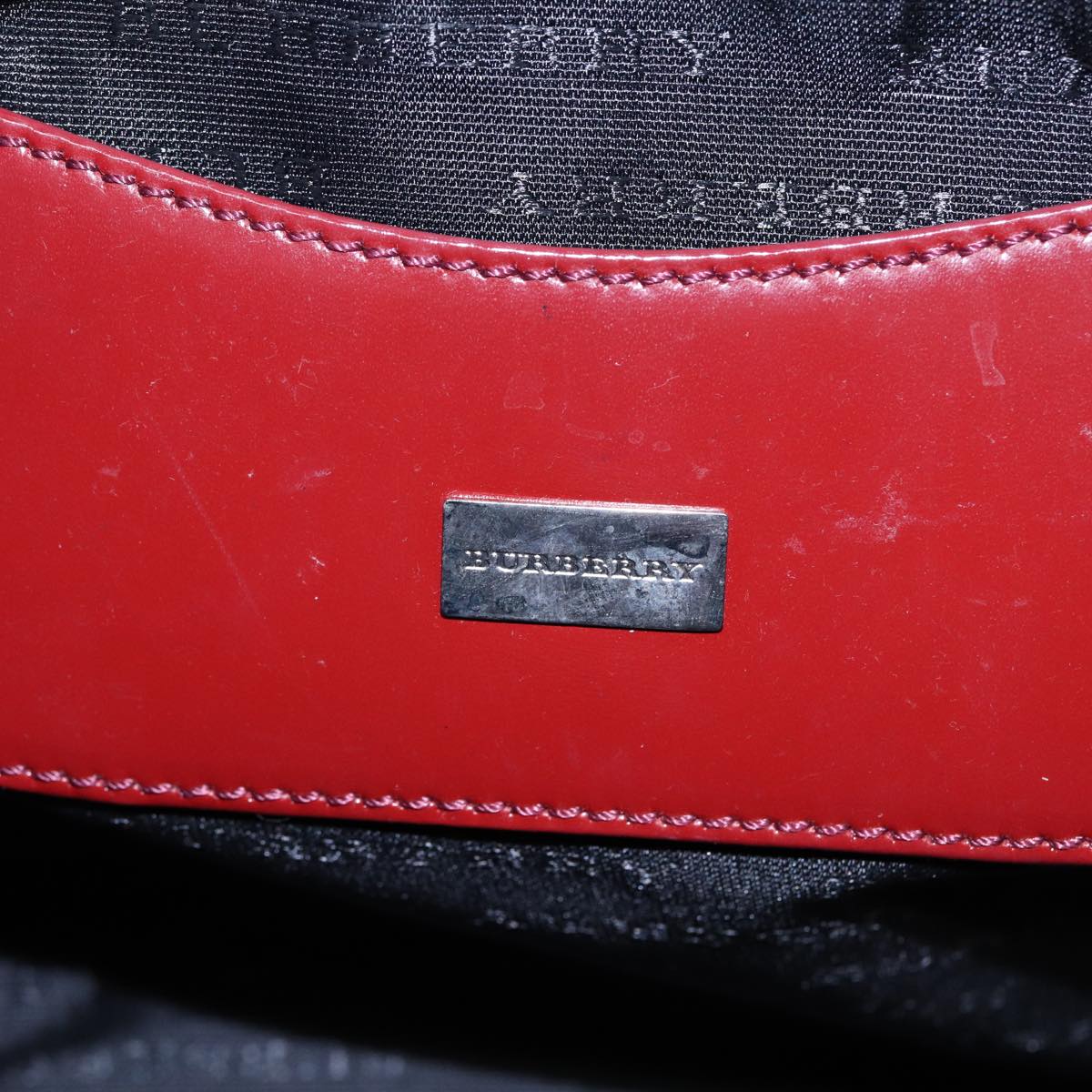 BURBERRY Tote Bag Enamel Red Auth 81822