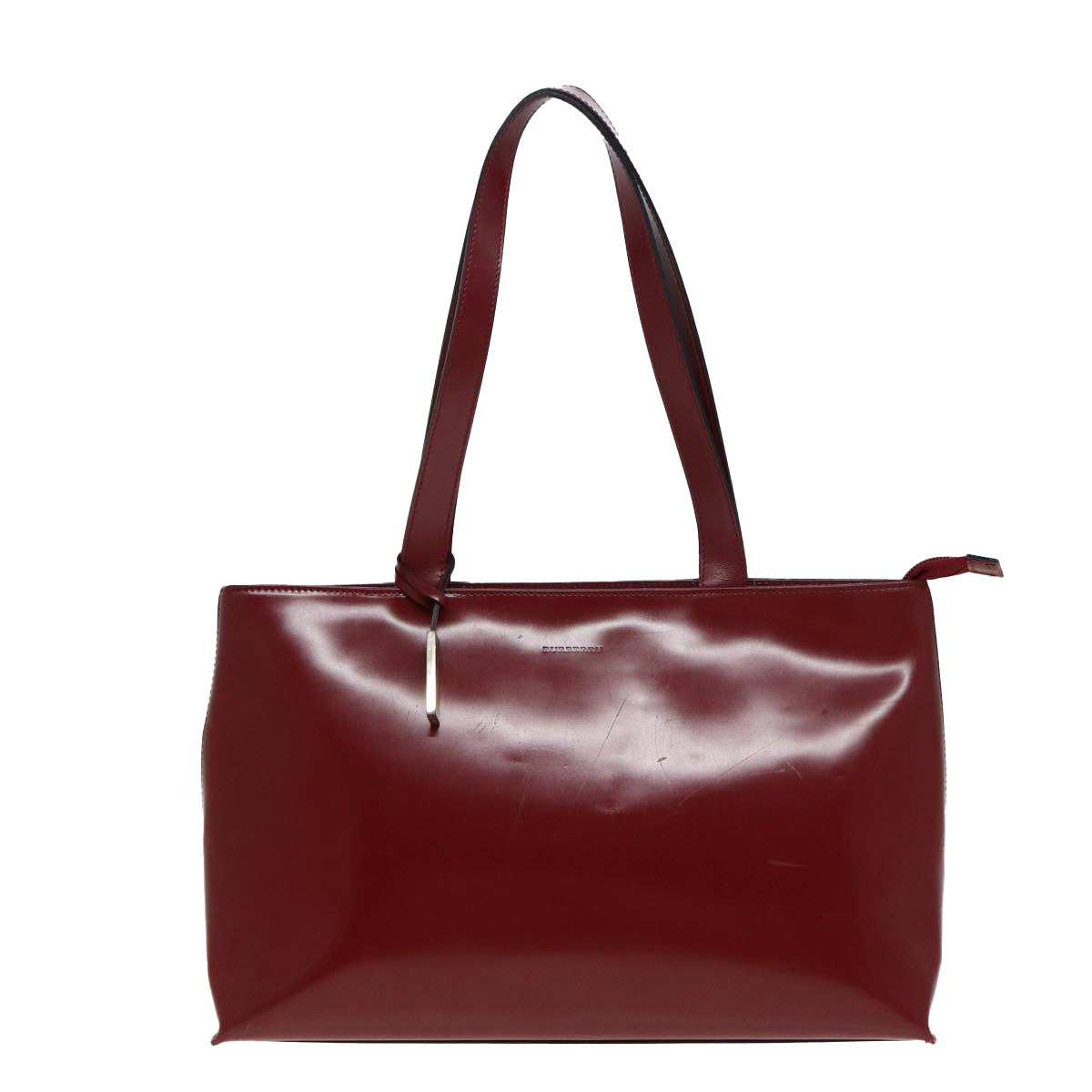 BURBERRY Tote Bag Enamel Red Auth 81822