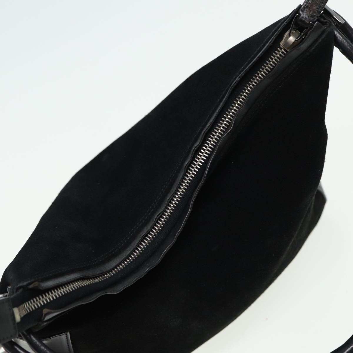 GUCCI Shoulder Bag Suede Black 001 3766 Auth 81827