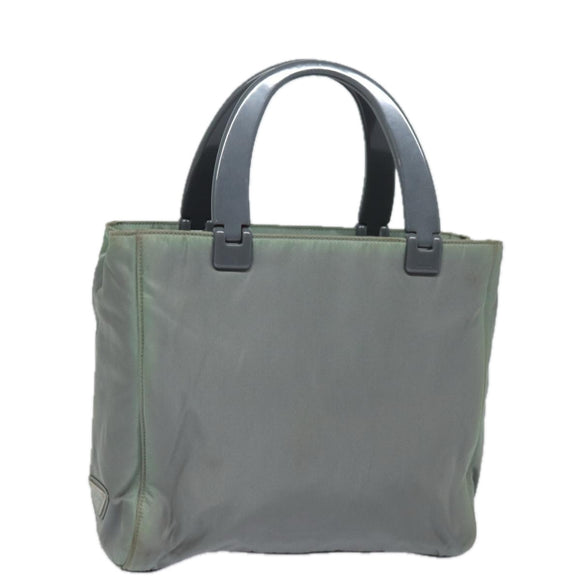 PRADA Handtasche Nylon Grau Auth 81833