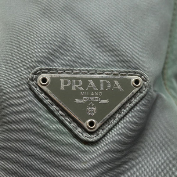 PRADA Handtasche Nylon Grau Auth 81833