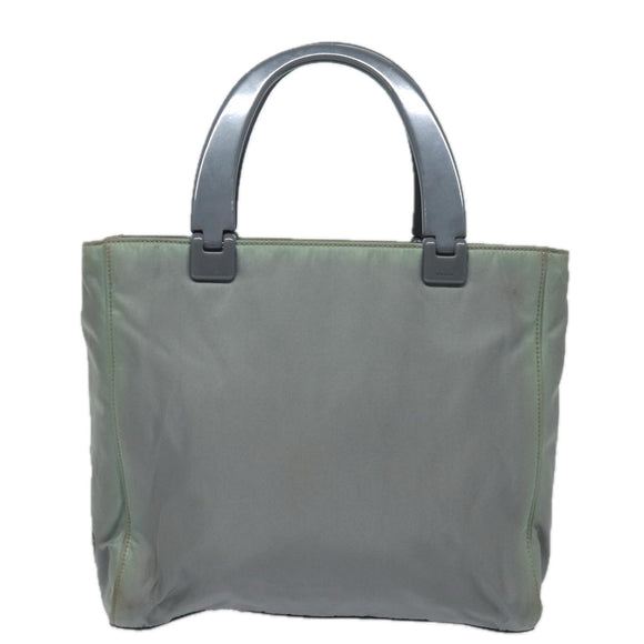 PRADA Handtasche Nylon Grau Auth 81833