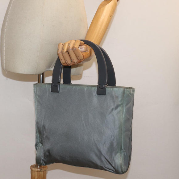 PRADA Handtasche Nylon Grau Auth 81833