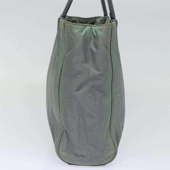 PRADA Handtasche Nylon Grau Auth 81833
