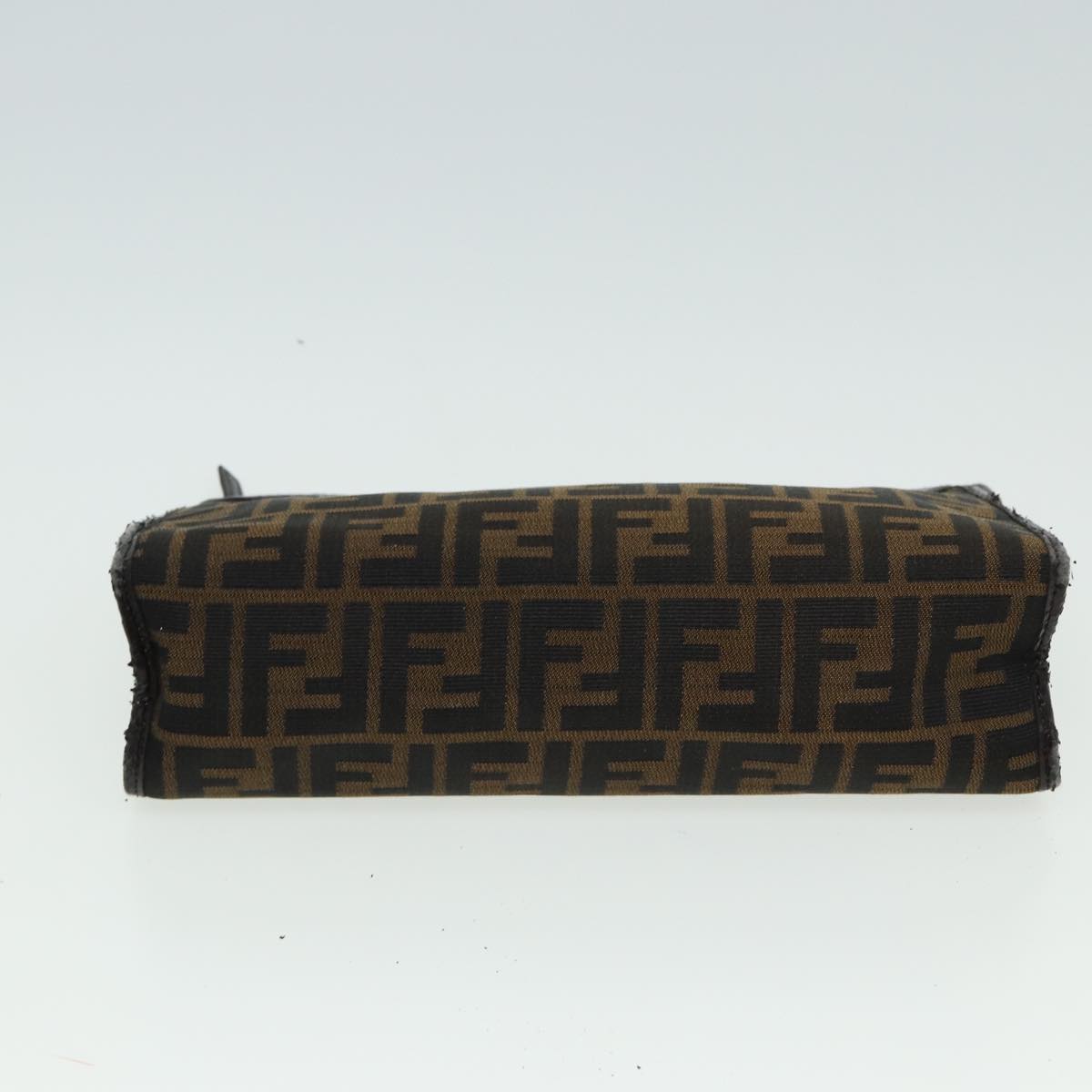 FENDI Zucca Canvas Clutch Bag Brown Auth 81841