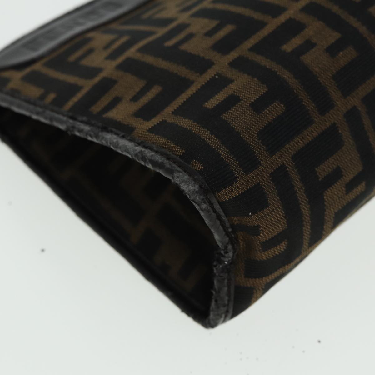 FENDI Zucca Canvas Clutch Bag Brown Auth 81841