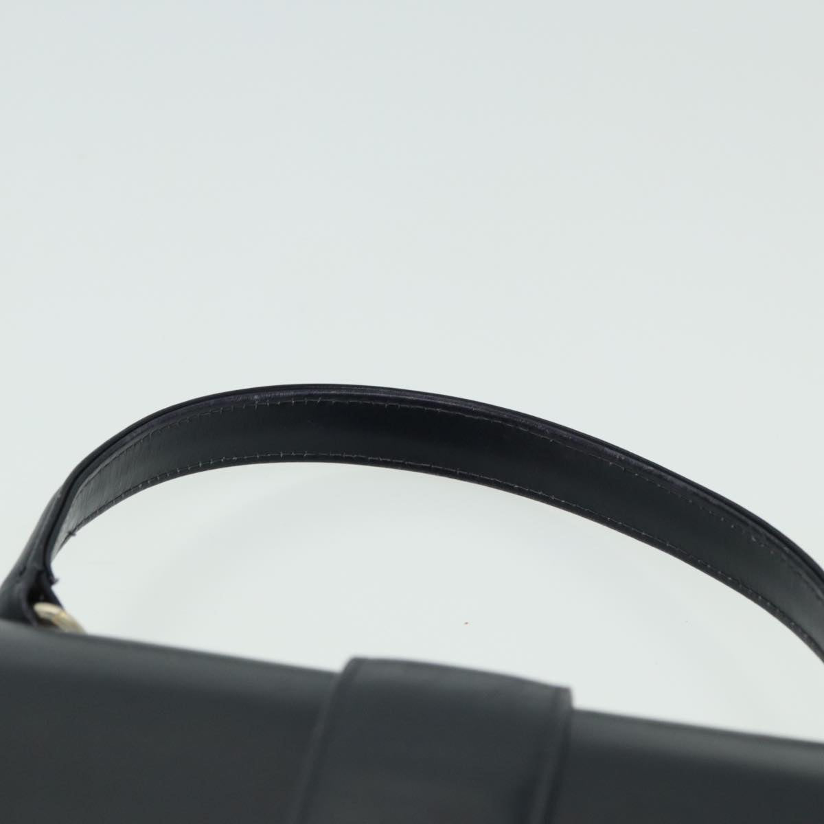 GUCCI Hand Bag Leather Black Auth 81848