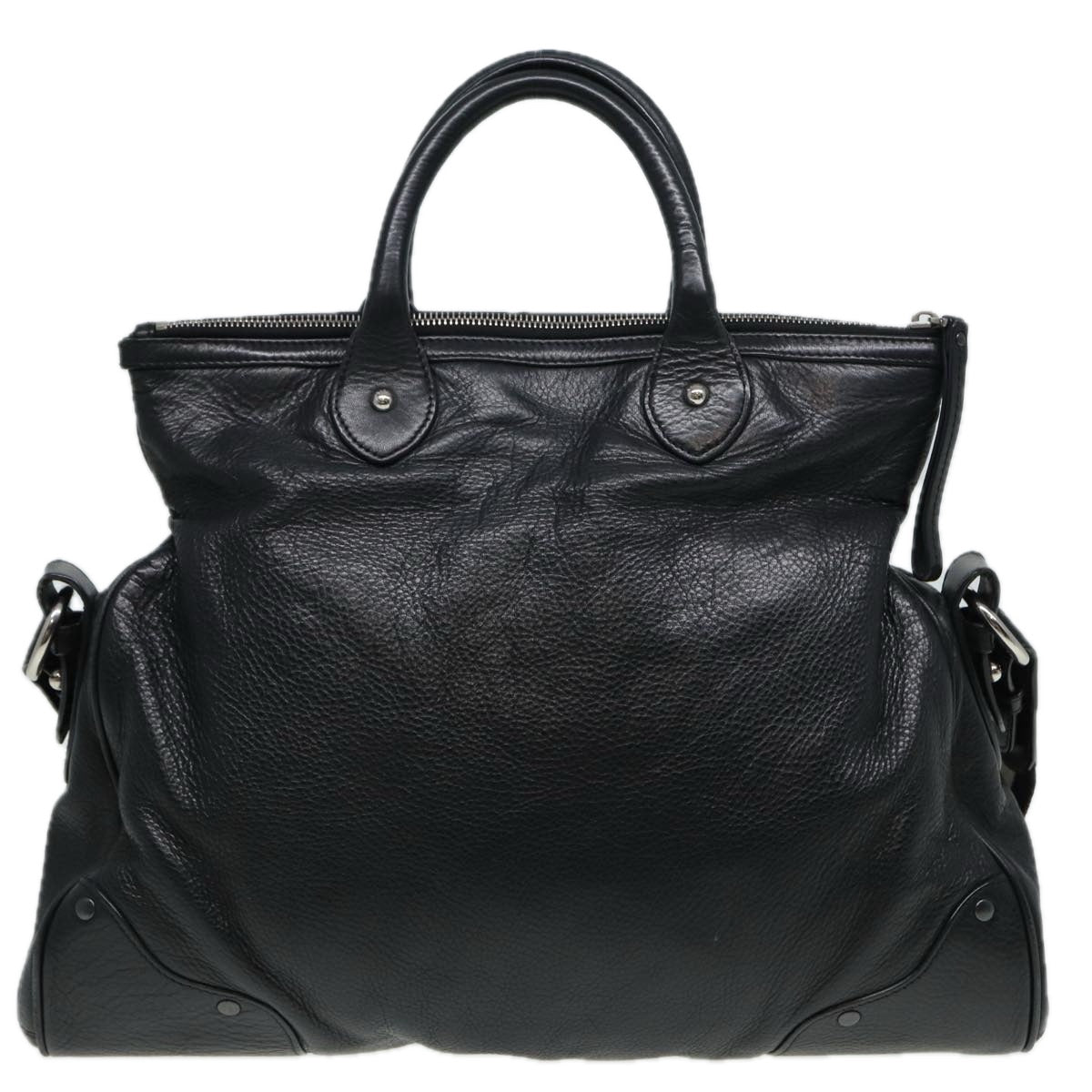 BALLY Hand Bag Leather 2way Black Auth 81853 - 0