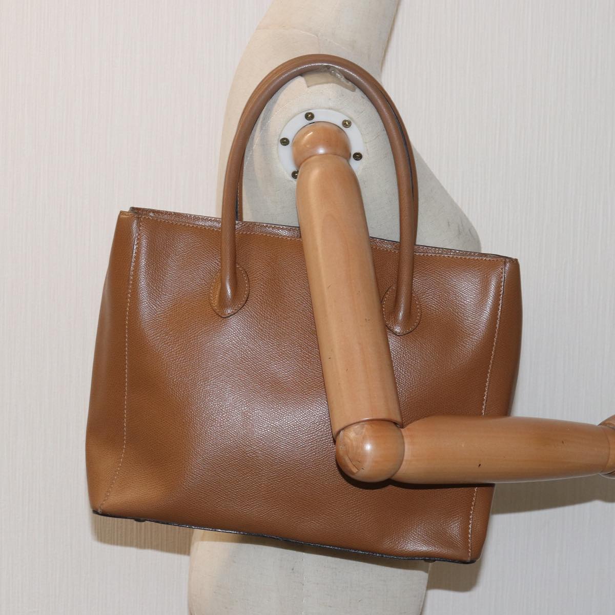 CELINE Hand Bag Leather Brown Auth 81859