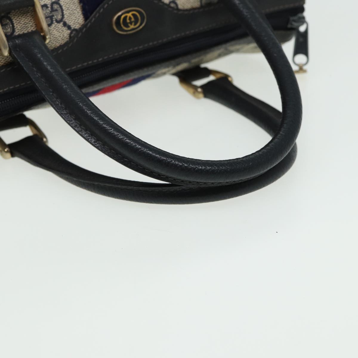 GUCCI GG Canvas Boston Bag PVC Leather Navy 40 3841 Auth 81871