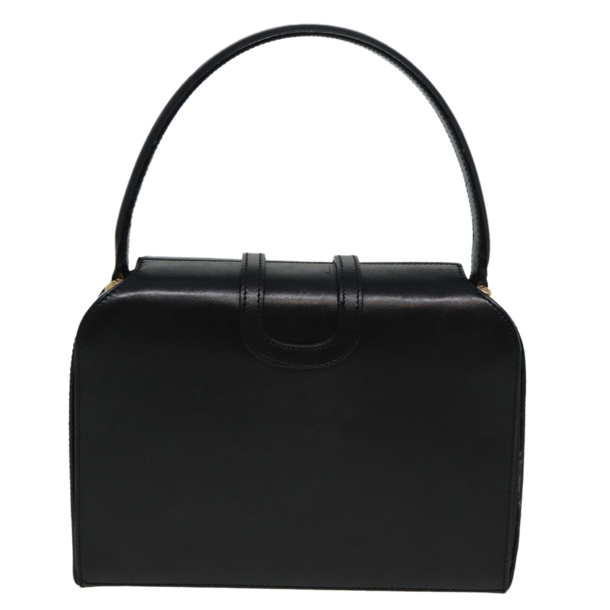 CELINE Hand Bag Leather Black Auth 81877 - 0