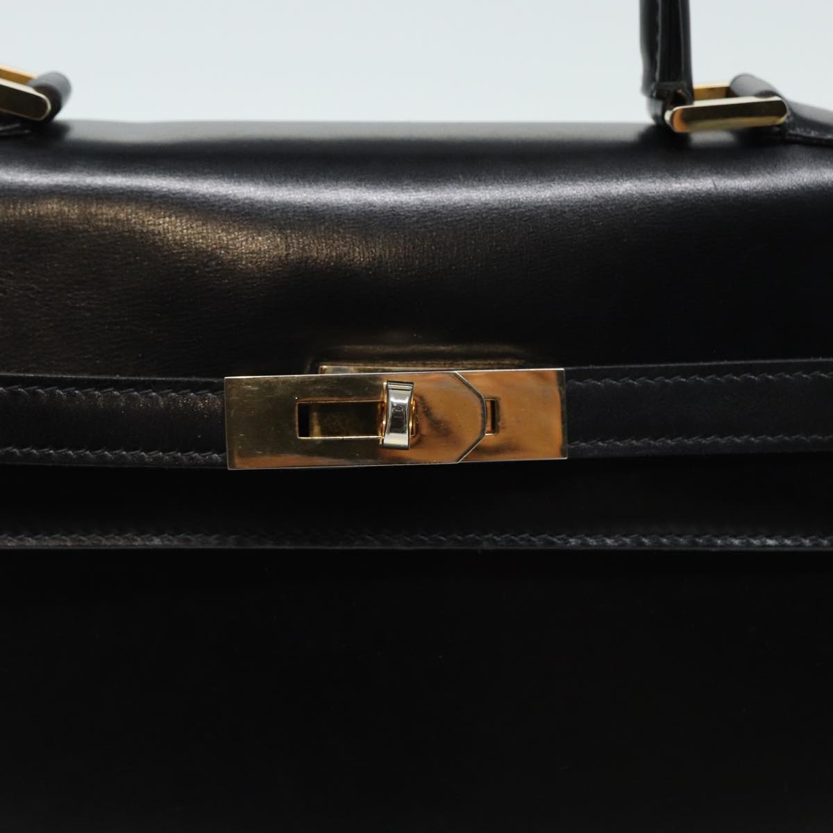 BALLY Hand Bag Leather Black Auth 81879