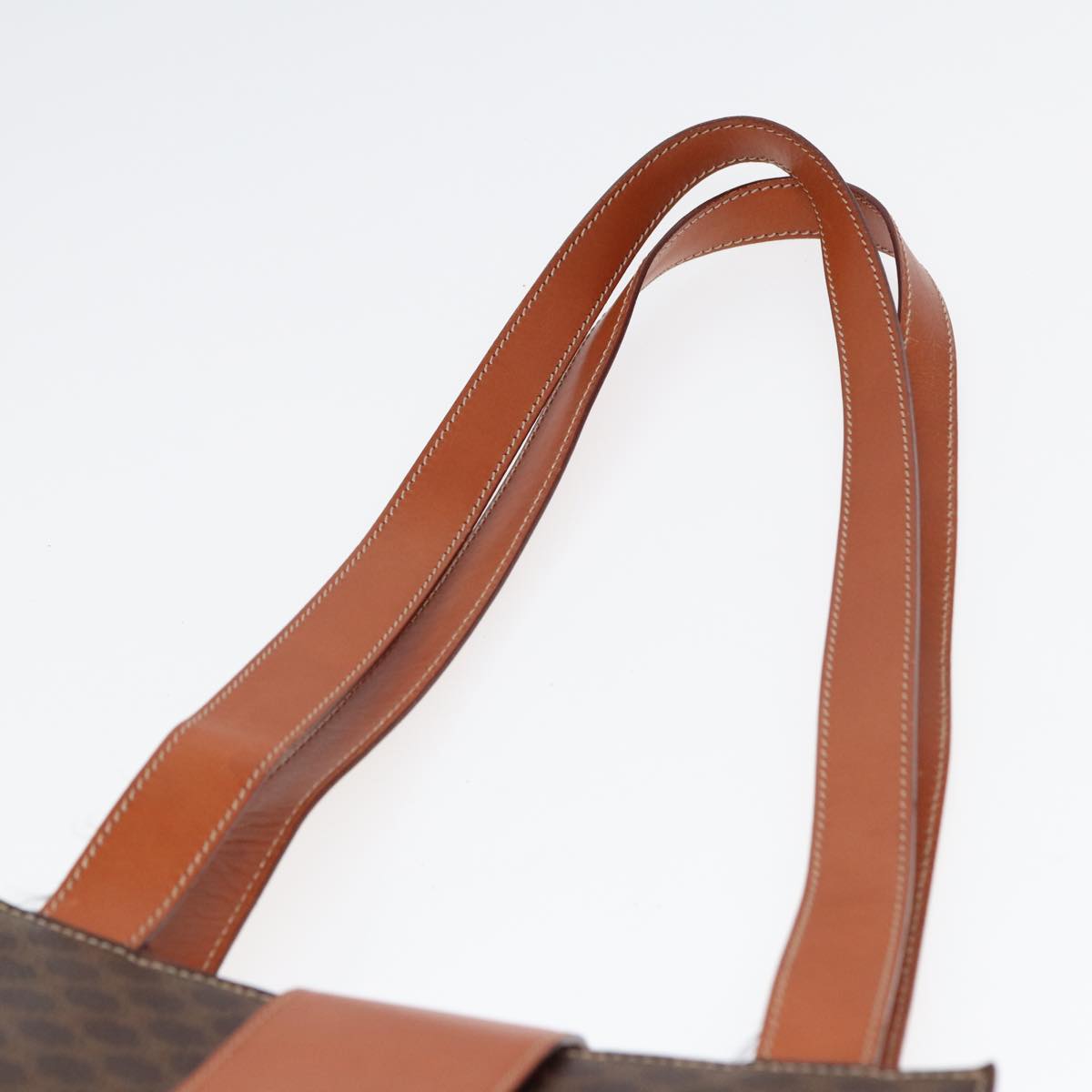 CELINE Macadam Canvas Shoulder Bag PVC Leather Brown Auth 81882