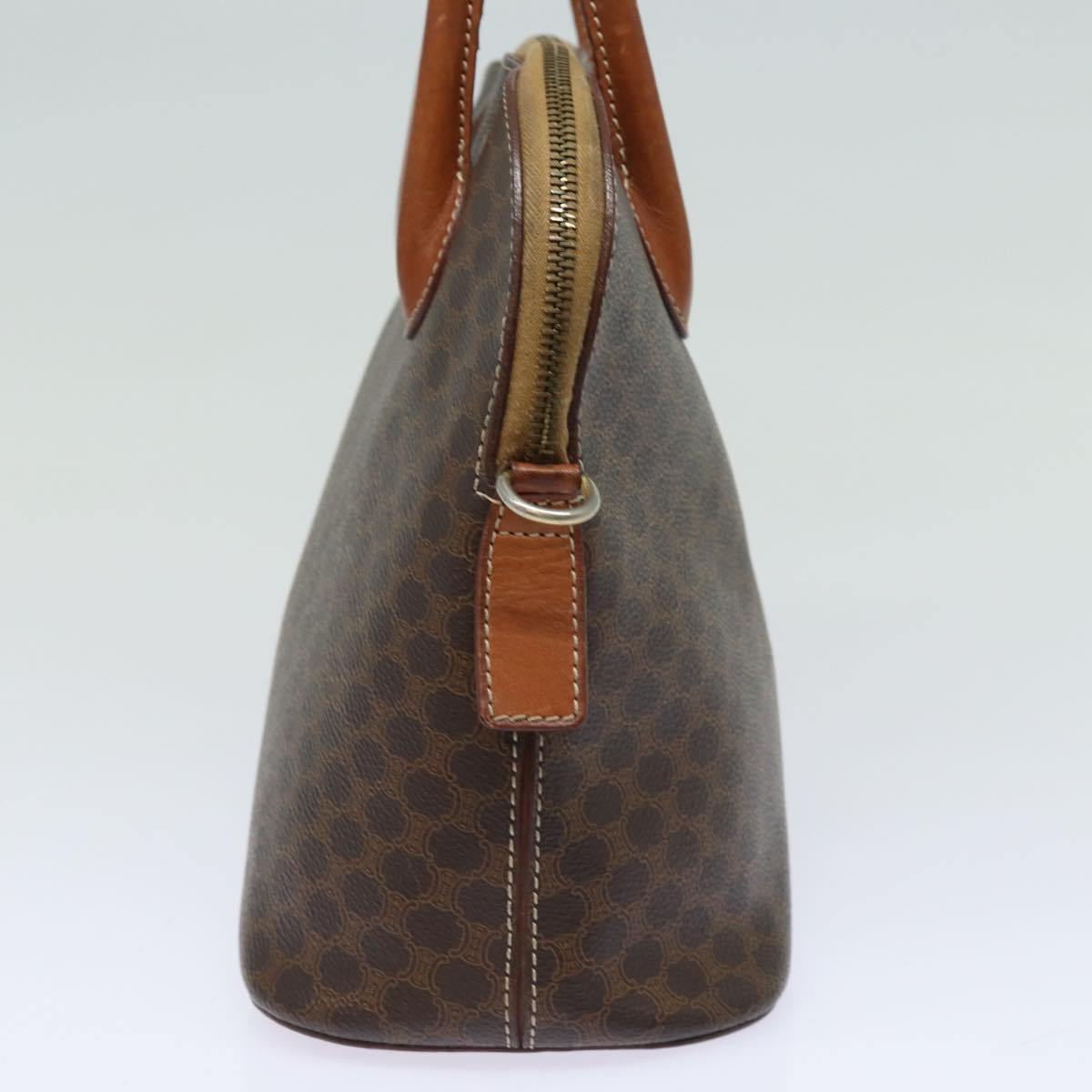 CELINE Macadam Canvas Hand Bag PVC Leather Brown Auth 81889